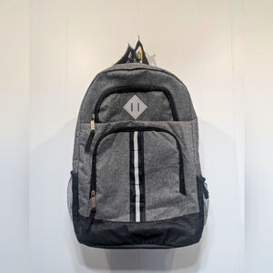 Moda 17-Inch Backpack NWT Gray‎ Black Laptop School Travel Bag